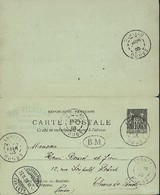 Carte Postale Avec Carte Réponse 10c Sage  - Mont De Laval ( Doubs) Pour La Chaux De Fonds - Tarjetas Precursoras