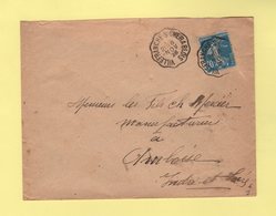 Convoyeur Villefranche Sur Cher A Blois - 18 Nov 1925 - Type Semeuse - Correo Ferroviario