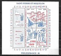Saint Pierre Et Miquelon 1989cat Yt Bloc - Feuillet N° 3  N* MNH - Blocks & Sheetlets