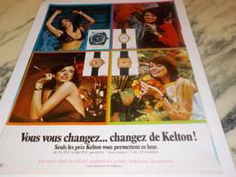 ANCIENNE PUBLICITE VOUS VOUS CHANGEZ  MONTRE KELTON  1972 - Other & Unclassified