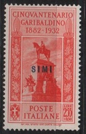 1932 Egeo Garibaldi 2,55 L. MNH - Egée (Simi)