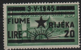 Occupazione Jugoslava Fiume 20 L. Su 1,25 MNH - Ocu. Yugoslava: Fiume