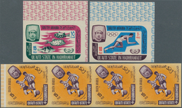 Aden: 1966/1967, Lot Of 2370 IMPERFORATE Stamps MNH, Mostly Quaiti State In Hadhramaut, Some Of Seiy - Jemen