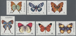 Angola: 1982, Butterflies Complete Set Of Seven In A Lot With About 300 Sets In Large Blocks/part Sh - Angola