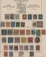 Neusüdwales: 1850/1899, Used And Mint Collection Of Apprx. 90 Stamps On Ancient Album Pages, Well Co - Cartas & Documentos
