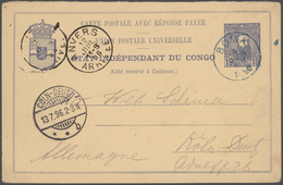 Belgisch-Kongo: 1896-1940's Ca.: Group Of 45 Covers, Postal Stationery Cards, Telegrams And Document - Colecciones