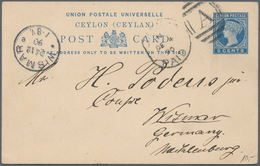 Ceylon / Sri Lanka: 1890-1960's: About 60 Covers, Picture Postcards And Postal Stationery Items Incl - Sri Lanka (Ceylan) (1948-...)