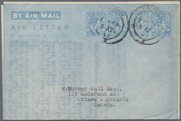Ceylon / Sri Lanka: 1945-1952 AIR LETTERS: Group Of 35 KGVI. Air Letters, From 4x10c. To 35c., 22 Of - Sri Lanka (Ceilán) (1948-...)