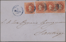 Chile: 1855/1907 (ca.), Assortment Of 18 Entires, Main Value In The Imperforate COLON HEADS Incl. A - Chile