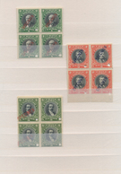 Chile: 1911, ABN Specimen Proofs, Definitives 1c.-5p., Short Set Of 21 Stamps In Blocks Of Four (=84 - Chili