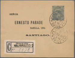 Chile - Ganzsachen: 1902/13 Small Holding Of About 40 Used Postal Stationery Postcards And Wrappers - Cile