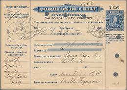 Chile - Ganzsachen: 1909/1931, Lot Of Four Parcel Despatch Forms: H&G Nos. 2, 3, 28 Unused; No. 18 U - Chili