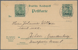 China - Fremde Postanstalten / Foreign Offices: Germany, 1900/06 (ca.), Used Stationery Inc. Double - Otros & Sin Clasificación