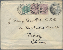 China - Besonderheiten: Incoming Mail, UK, 1900/18: Uprated Envelope QV Canc. "CAMBRIDGE DE 5 00" Vi - Andere & Zonder Classificatie