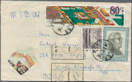 China - Volksrepublik: 1978/90, Group Of 13 Covers/ppc Used To East Germany Inc. 1983 Officially Sea - Otros & Sin Clasificación