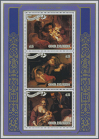 Cook-Inseln: 1987, Christmas Miniature Sheet With Three Different Rembrandt Paintings Of 'The Holy F - Islas Cook