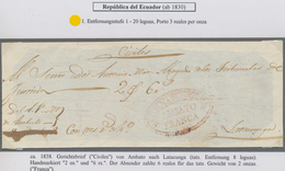 Ecuador: 1838-1850's AMBATO: Seven Court Covers/documents Bearing Various Ambato Handstamps In Red, - Ecuador