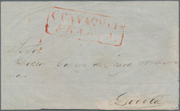 Ecuador: 1840's-1862 GUAYAQUIL: Six Stampless Covers (or Fronts) From Guayaquil Including Front Of C - Equateur