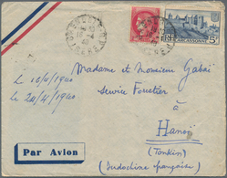 Französisch-Indochina: 1940, INCOMING WARTIME MAIL: France, Group Of 10 Airmail Covers From Grenoble - Used Stamps