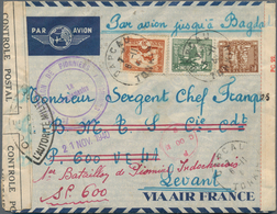 Französisch-Indochina: 1940/1941, WW II MILITARY MAIL To FRENCH LEVANT/PALESTINE/FRANCE, Group Of Ei - Gebruikt