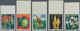 Französisch-Westafrika: 1958/1959, Flower Definitives Complete Set Of Five In A Lot With 120 IMPERFO - Autres & Non Classés