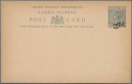Gambia: 1880/1912 Holding Of Ca. 140 Unused Postal Stationery, While Cards, Double Cards, Revaluatio - Gambie (1965-...)