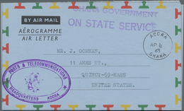 Ghana: 1956/82 Holding Of Ca. 380 Unused/CTO-used/used Postal Stationary, Besides, Many Aerograms Wi - Ghana (1957-...)