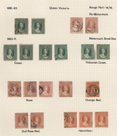Grenada: 1861/1881, Mainly Used Collection Of 54 Stamps Of Early QV Issues On Written Up Album Pages - Grenade (...-1974)