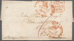 Indien - Vorphilatelie: 1836-50's: Seven Satmpless Covers From Or To India, With 1836 Letter From Lo - ...-1852 Prephilately