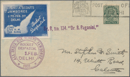 Indien - Raketenpost: 1934-44 Collection Of 34 Covers, Cards Etc. Flown By Various Rockets, All Diff - Sonstige & Ohne Zuordnung