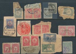 Irak - Stempel: 1892-1916, Ottoman Cancellations On 12 Stamps / Pieces, Including Different Types An - Iraq