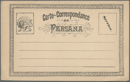 Iran: 1879/1933, Ca. 60 Mostly Unused Postal Stationery Cards Incl. Postal Stationery Paid Reply Car - Irán