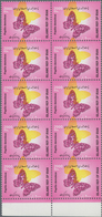 Iran: 2002/2004, Butterflies, MNH Assortment Of 40 Progressive Proofs (four Blocks Of Ten, Incl. Se- - Iran