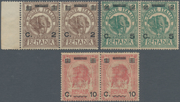 Italienisch-Somaliland: 1926, BENADIR Elephant And Lion Head Provisionals Three Stamps In Different - Somalie