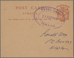 Jamaica: 1956/71 Ca. 120 Cancelled Postal Stationery Cards With Very Fine And Partly Rare Strikes Of - Jamaica (1962-...)