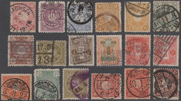 Japan: 1888/1937 (ca.), Mostly Kiku But Up To Tazawa White Paper Used On Stockcards, Inc. Pmks. Of T - Altri & Non Classificati