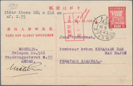 Japanische Besetzung  WK II - NL-Indien / Java / Dutch East Indies: 1942/44, Used Cards In Large Siz - Indonésie