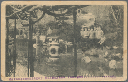 Lagerpost Tsingtau: Matsuyama, 1915/17, Cards (5) To Germany Inc. Picture Of Camps "Kokaido" (assemb - Chine (bureaux)