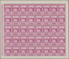 Jemen: 1958, 20b. And 1i. Not Issued Definitves In Complete Sheets Of 50 Stamps Each Mint Never Hing - Jemen