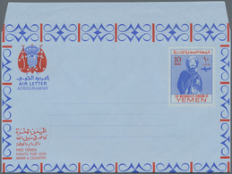 Jemen: 1966/80 (ca.), Six Different Unused Airgrams, All Definitive Issues, One Item With Watermark - Yemen