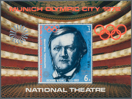 Jemen: 1971, Olympic City Of Munich (Operas At The National Theatre) Perf. Miniature Sheet 6b. 'Rich - Yemen