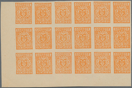 Kolumbien: 1902, Imperforate CARTAGENA Coat Of Arms 5c. Orange On Ungummed Paper In A Lot With Appro - Kolumbien