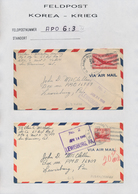 Korea-Süd: 1945/49, US-troops In South Korea: Military Mission And Base Unit Covers (42 With Airmail - Corée Du Sud