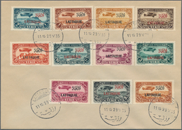 Latakia: 1924-35, Alaouites & Lattaquie 10 Covers With Complete Set Frankings (unaddressed), Fine Gr - Lettres & Documents