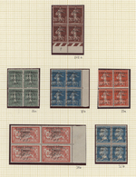 Libanon: 1924, DOUBLE OVERPRINTS, Petty MNH Collection Of Six Blocks Of Four Showing Double Overprin - Libanon