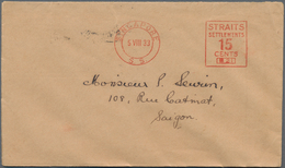 Malaiische Staaten - Straits Settlements: 1933/1934, Lot Of Ten Covers To Saigon/Indochina, Each Bea - Straits Settlements