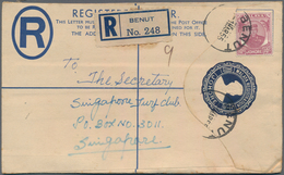 Malaiische Staaten - Johor: 1954-57 Group Of 16 Postal Stationery Registered Envelopes Used At Diffe - Johore