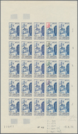 Marokko: 1949/1956, IMPERFORATE COLOUR PROOFS, MNH Assortment Of Ten Complete Sheets (=250 Proofs), - Usati