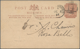 Mauritius: 1883/1907, Nice Accumulation Of 11 Postal Stationery Cards Incl. Two Preprinted Items, On - Mauricio (...-1967)