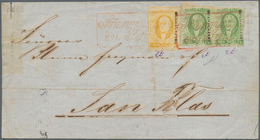 Mexiko: 1857/1868, HIDALGO With/without Overprint, Group Of Eight Lettersheets With Attractive Frank - México
